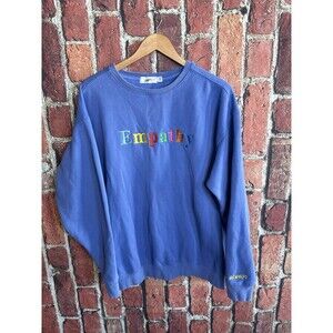 The Mayfair Group Empathy Always Crewneck Sweatshirt Women One Size OSFS Blue